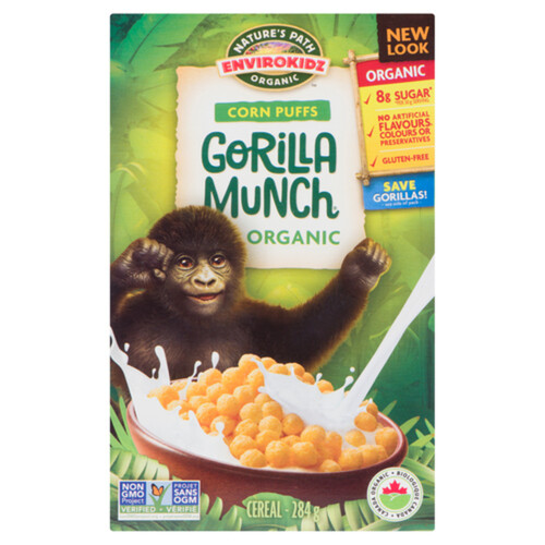 Nature's Path Organic Cereal Gorilla Munch Corn Puffs 284 g