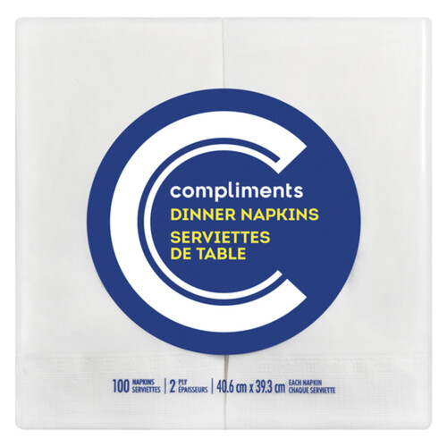 Compliments Premium Dinner Napkins 2-Ply 100 Sheets