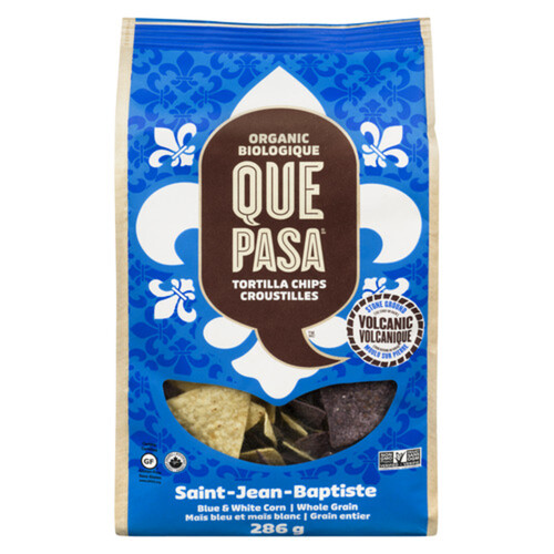 Que Pasa Organic Tortilla Chips Blue And White Corn 286 g