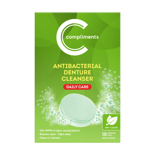 Compliments Daily Care Mint Denture Cleanser 108 Tablets