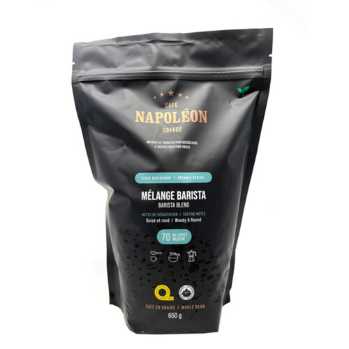 Napoléon Organic Whole Bean Coffee Barista Blend 650 g