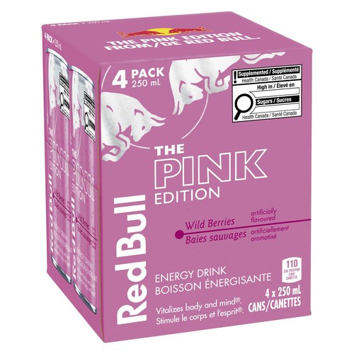 Red Bull Energy Drink Pink Edition Wild Berries 4 x 250 ml (cans)