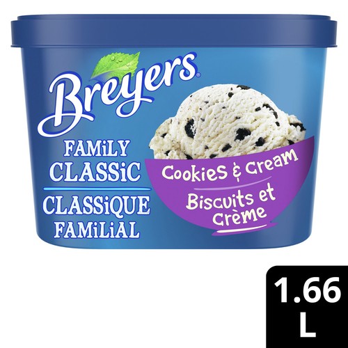 Breyers Frozen Dessert Family Classic Cookies & Cream 1.66 L