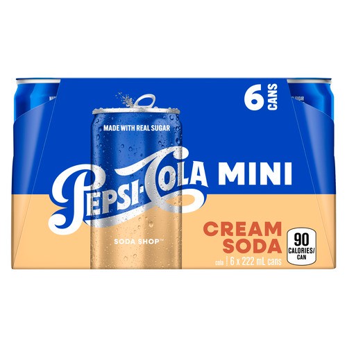 Pepsi-Cola Soda Shop Cola Cream Soda Mini 6 x 222 ml (cans)