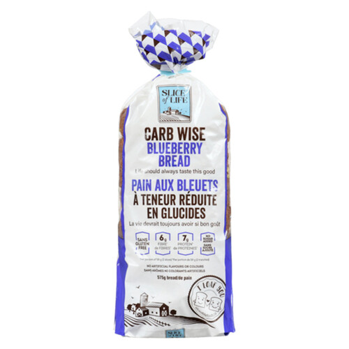 Slice Of Life Gluten-Free Frozen Carb Wise Bread Blueberry 575 g