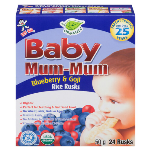 Hot-Kid Baby Mum-Mum Organic Rice Rusks Blueberry & Goji Baby 50 g