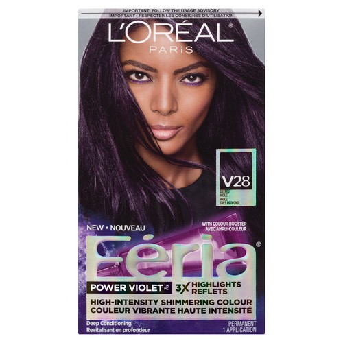 L'Oréal Hair Color Feria Power Voilet V28 Deepest Violet 1 Box