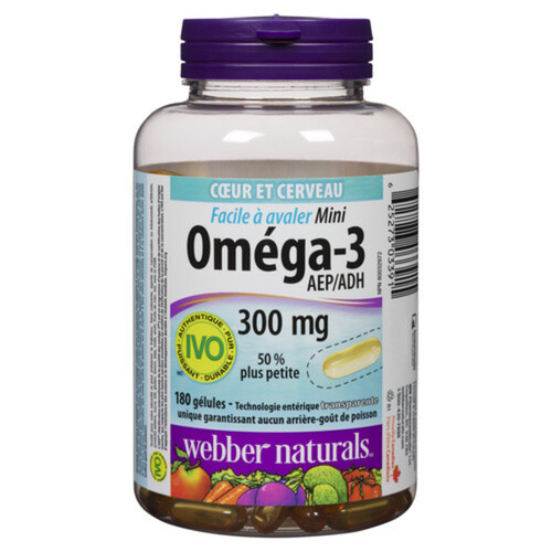 Webber Naturals 300 mg Mini Softgels Omega 3 180 Softgel Capsules