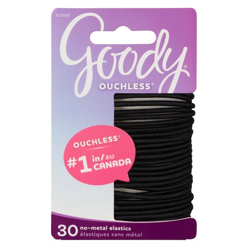 Goody Ouchless Elastics Black 30 EA