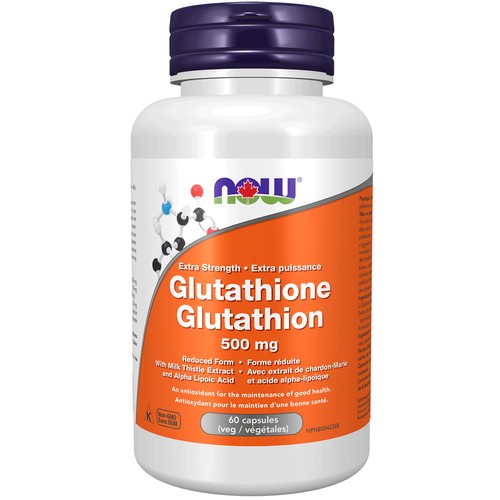 Now Glutathione 500 mg Extra Strength Capsules 60 Count