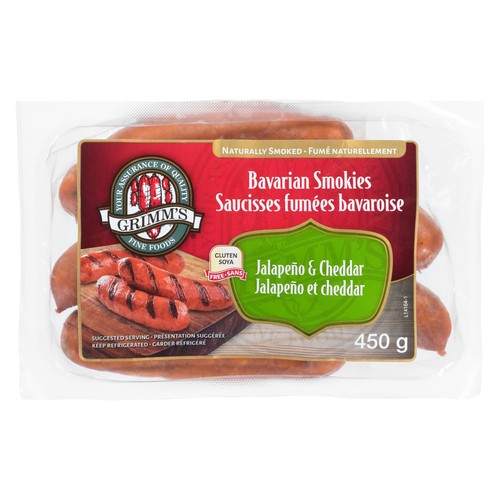 Grimm's Bavarian Smokies Cheddar & Jalapeno 450 g