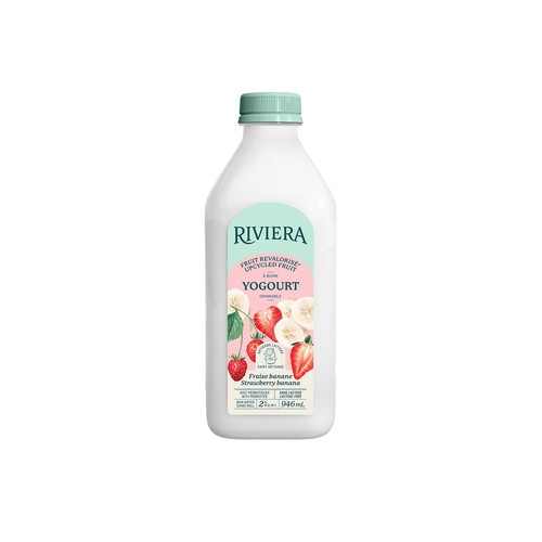 Riviera Drinkable Yogurt Strawberry Banana 946 ml
