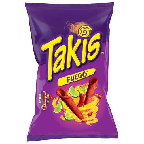 Takis Rolled Tortilla Chips Fuego Spicy Chili Pepper and Lime 260 g