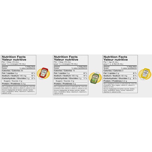 Heinz Condiment Pack Yellow Mustard Sweet Relish & Tomato Ketchup 3 x 375 ml