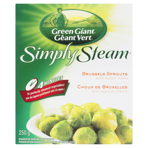 Green Giant Frozen Vegetables Simply Steam Brussels Sprouts with Butter Sauce 250 g