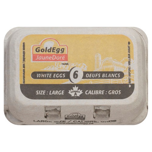 Gold Egg White Eggs Large 6 Count