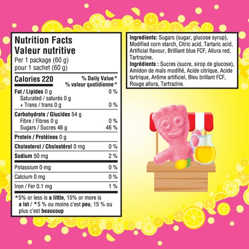 Sour Patch Kids Candy Sour Then Sweet Lemonade Flavour 60 g