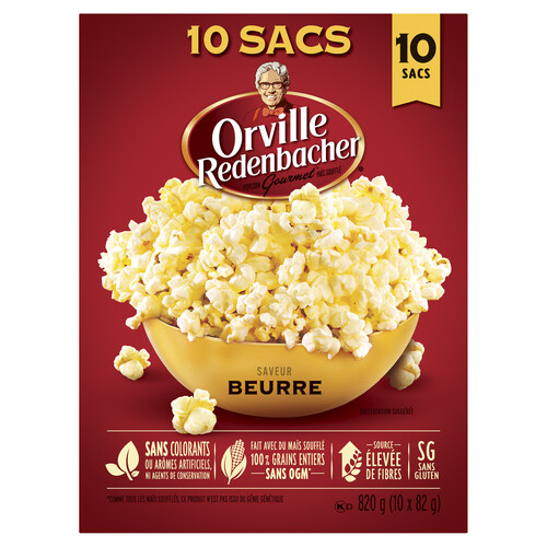 Orville Redenbacher Gluten-Free Popcorn Buttery 10 Pack 82 g