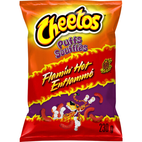 Cheetos Puffs Flamin' Hot Cheese Flavoured Snacks 230 g