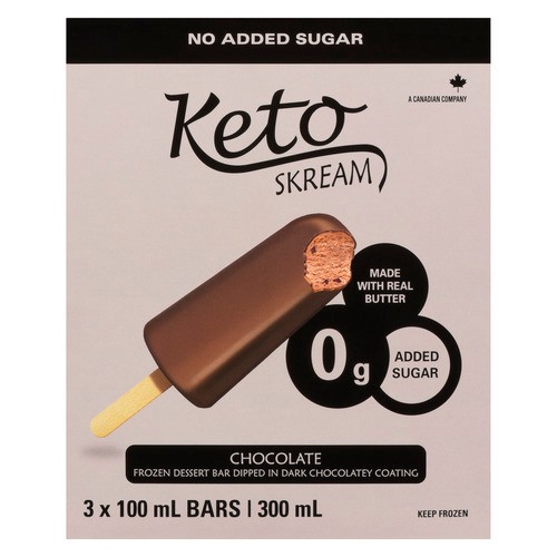 Keto Skream Chocolate Dipped Ice Cream Bar Chocolate 3 x 100 ml