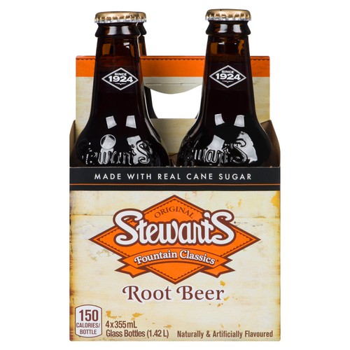 Stewart's Soda Root Beer 4 x 355 ml (bottles)