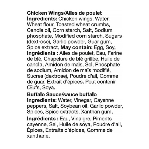 Janes Frozen Chicken Wings Pub Style Fully Cooked With Buffalo Sauce 660 g