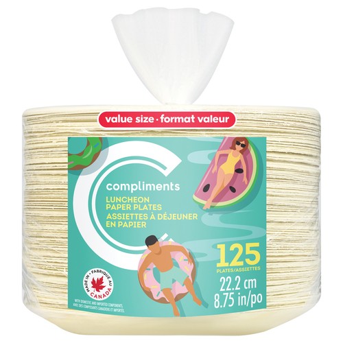 Compliments Paper Plate Luncheon 8.75-Inch 125 Count