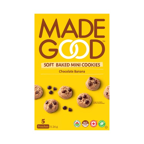 Made Good Organic Mini Cookies Soft Baked Chocolate Banana 5 x 24 g