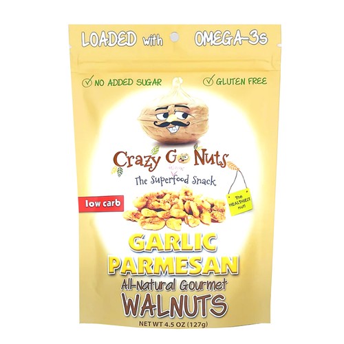 Crazy Go Nuts Gluten-Free Walnuts Garlic Parmesan 127 g