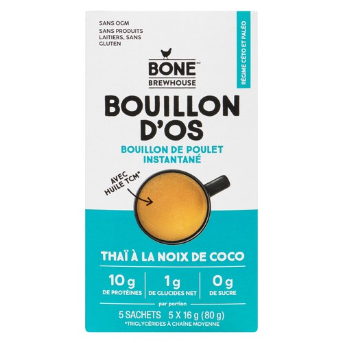 Bone Brewhouse Instant Bone Broth Thai Coconut 5 Pack 16 g