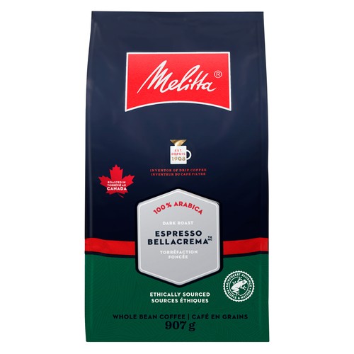 Melitta Whole Bean Coffee Dark Roast Espresso Bellacrema 907 g