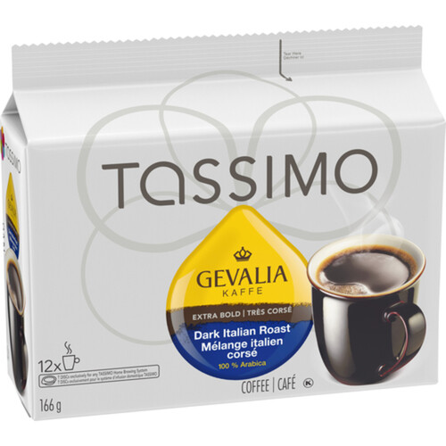 Tassimo Gevalia Coffee Pods Single Serve Dark Italian Roast 12 x 166 g