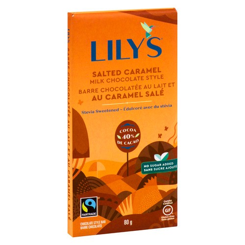 Lily's Sweets Gluten-Free Chocolate Bar Salted Caramel Milk Chocolate Style 80 g