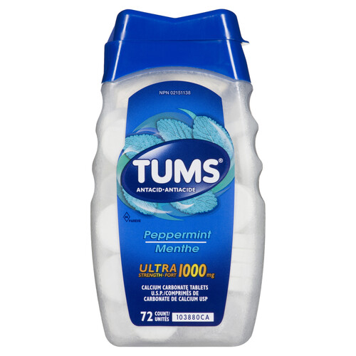 Tums Ultra Antacid Peppermint 72 EA