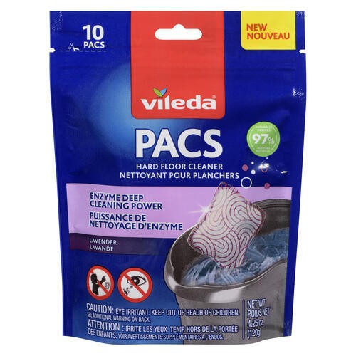 Vileda Hard Floor Cleaner Lavender 10 Pacs