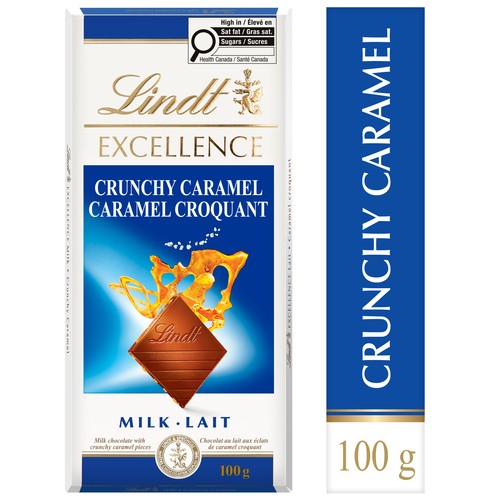 Lindt Excellence Milk Chocolate Bar Crunchy Caramel 100 g
