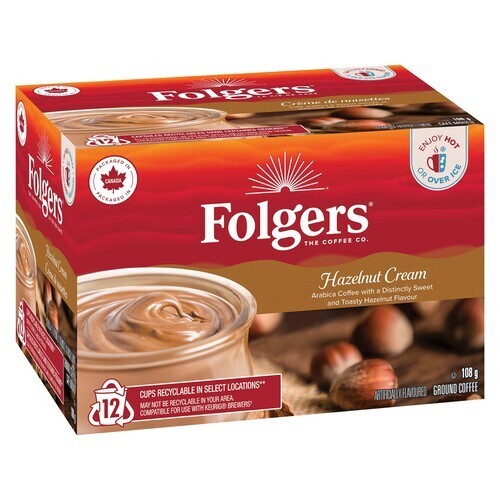 Folgers Coffee Pods Gourmet Hazelnut Cream 12 K-Cups 108 g