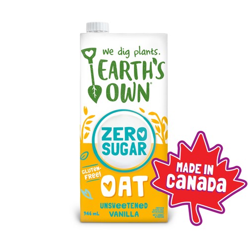 Earth's Own Zero Sugar Gluten-Free Oat Milk Alternative Vanilla 946 ml