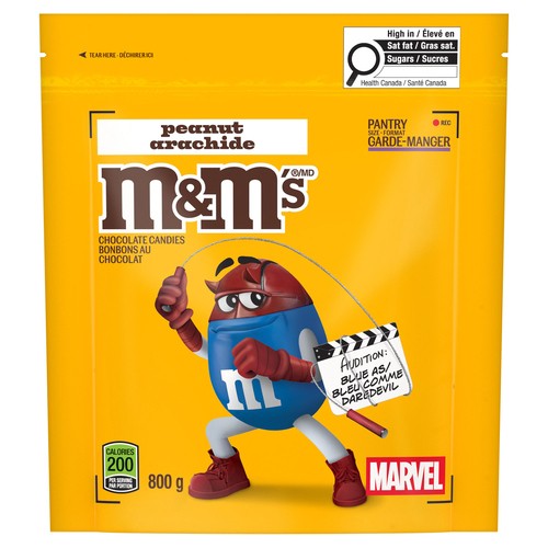 M&M's Milk Chocolate Candies Peanut Party Size Share Bag 800 g