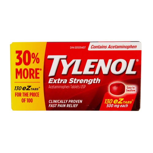 Tylenol Caplets Extra Strength 500mg Bonus 130 EA