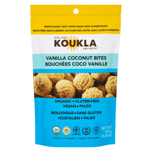 Koukla Delights Gluten-Free Bites Vanilla Coconut 150 g