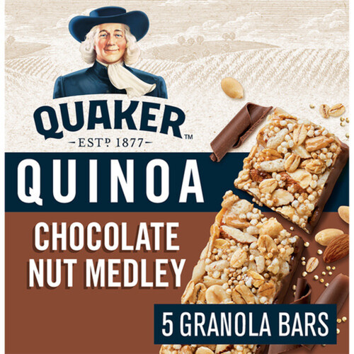 Quaker Harvest Granola Bars Quinoa Chocolate Nut Medley 175 g
