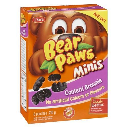 Dare Bear Paws Peanut-Free Minis Cookies Confetti Brownie 210 g