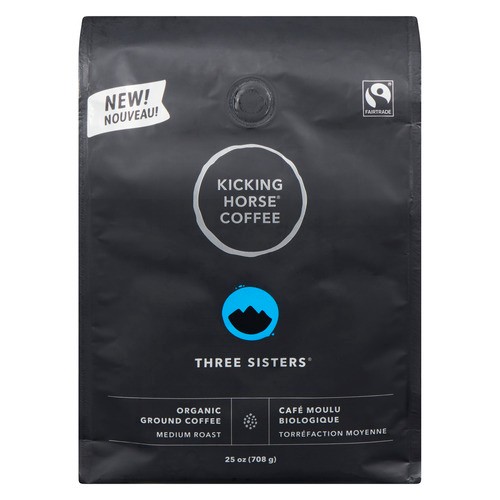Kicking Horse Coffee Organic Ground Coffee Three Sisters Medium Roast 708 g