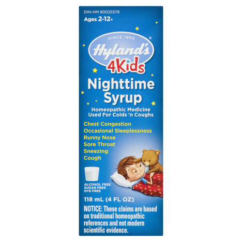 Hyland's 4Kids Nighttime Syrup for Cough and Cold 118 ml