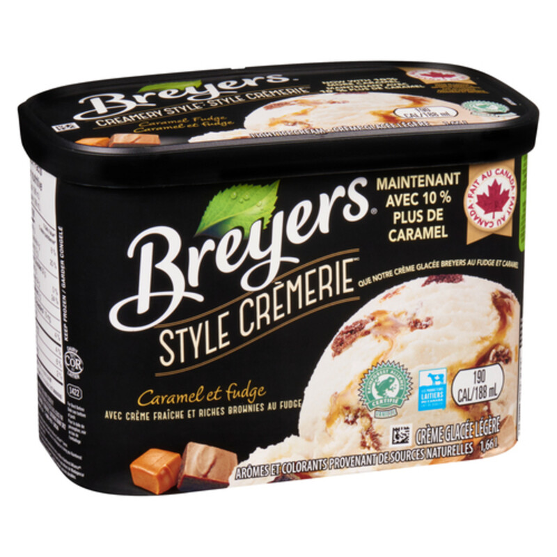 Breyers Kosher Certified Creamery Style Light Ice Cream Caramel Fudge 1.66 L Voilà Online