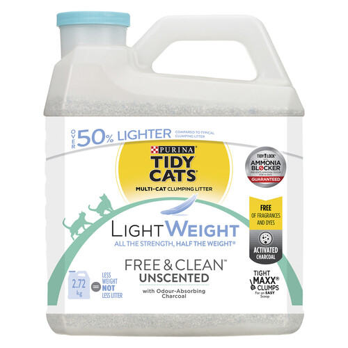 Tidy Cats Cat Litter LightWeight Free & Clean Unscented 2.72 kg