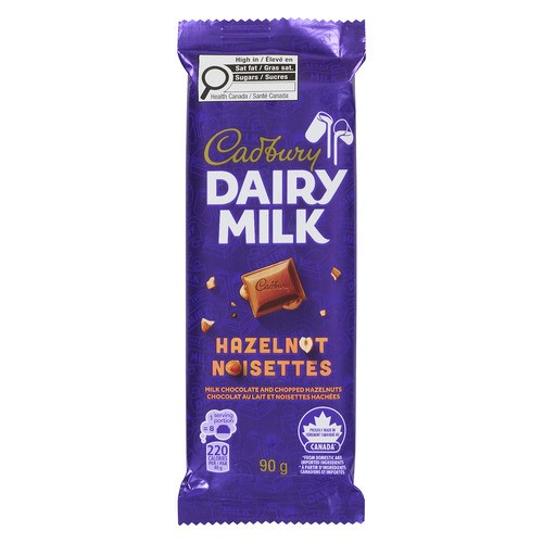 Cadbury Dairy Milk Chocolate Bar With Chopped Hazelnuts 90 g
