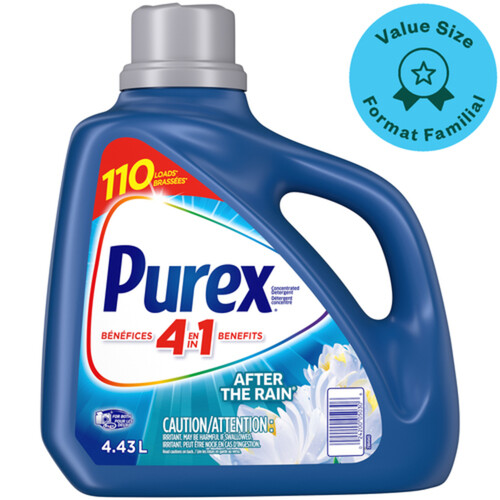 Purex 4 In 1 Liquid Laundry Concentrated Detergent 110 Loads After The Rain 4.43 L