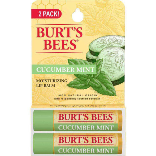 Burt's Bees Lip Balm Cucumber Mint 2 Pack 4.25 g